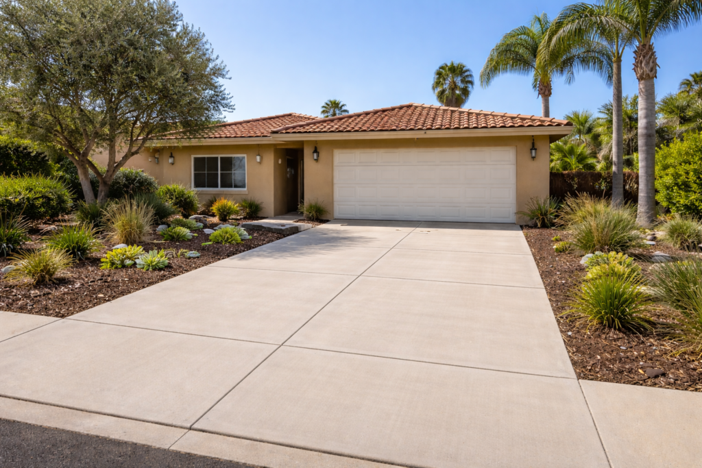 Image of a freshly finished driveway in south bay