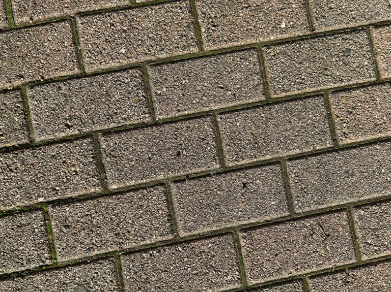 A closeup photos of driveway pavers